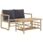 2-piece bamboo garden furniture set with dark gray cushions by vidaXL, Garden sets - Ref: Foro24-319266, Price: 246,45 €, Dis...
