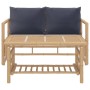 2-teiliges Gartenmöbel-Set aus Bambus mit dunkelgrauen Kissen von vidaXL, Gartensets - Ref: Foro24-319266, Preis: 246,02 €, R...