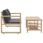 2-piece bamboo garden furniture set with dark gray cushions by vidaXL, Garden sets - Ref: Foro24-319266, Price: 246,45 €, Dis...