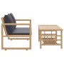 2-teiliges Gartenmöbel-Set aus Bambus mit dunkelgrauen Kissen von vidaXL, Gartensets - Ref: Foro24-319266, Preis: 246,02 €, R...