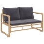 2-teiliges Gartenmöbel-Set aus Bambus mit dunkelgrauen Kissen von vidaXL, Gartensets - Ref: Foro24-319266, Preis: 246,02 €, R...