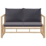 2-piece bamboo garden furniture set with dark gray cushions by vidaXL, Garden sets - Ref: Foro24-319266, Price: 246,02 €, Dis...