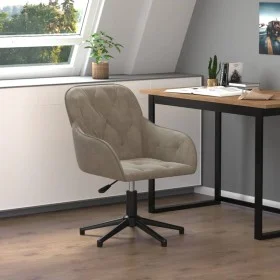 Silla de oficina giratoria de terciopelo gris claro de vidaXL, Sillas de oficina - Ref: Foro24-344856, Precio: 84,52 €, Descu...