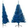 Half artificial Christmas tree with blue PVC support 120 cm by vidaXL, Christmas trees - Ref: Foro24-344680, Price: 25,02 €, ...