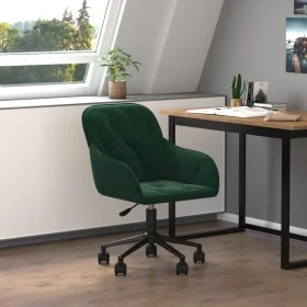 Bürodrehstuhl aus dunkelgrünem Samt von vidaXL, Bürostühle - Ref: Foro24-344869, Preis: 91,72 €, Rabatt: %