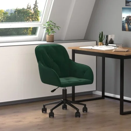 Bürodrehstuhl aus dunkelgrünem Samt von vidaXL, Bürostühle - Ref: Foro24-344869, Preis: 93,75 €, Rabatt: %