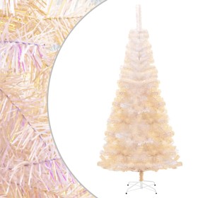 Árbol Navidad artificial puntas iridiscentes PVC blanco 180 cm