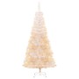 Árbol Navidad artificial puntas iridiscentes PVC blanco 180 cm