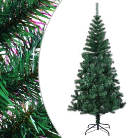 Árbol de Navidad artificial puntas iridiscentes PVC verde 180cm