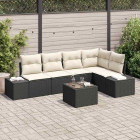 Conjunto de sofá de jardín 6 pcs Negro ratán sintético en Conjuntos de jardín | Comprar online en Foro24