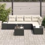 Conjunto de sofá de jardín 6 pcs Negro Poliratán