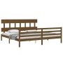 Honey brown solid wood bed frame and headboard 200x200 cm by vidaXL, Beds and slatted bases - Ref: Foro24-3195179, Price: 171...