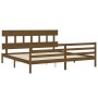 Honey brown solid wood bed frame and headboard 200x200 cm by vidaXL, Beds and slatted bases - Ref: Foro24-3195179, Price: 171...