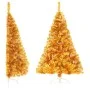 Half artificial Christmas tree with golden PVC support 120 cm by vidaXL, Christmas trees - Ref: Foro24-344690, Price: 17,11 €...