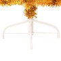 Medio árbol de Navidad artificial con soporte PVC dorado 120 cm