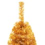 Medio árbol de Navidad artificial con soporte PVC dorado 120 cm