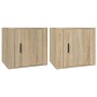 Nachttische 2 Einheiten Sonoma Eiche Farbe 50x39x47 cm von vidaXL, Schließfächer und Lagerschränke - Ref: Foro24-816695, Prei...