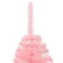 Half artificial Christmas tree with pink PVC support 240 cm by vidaXL, Christmas trees - Ref: Foro24-344674, Price: 65,09 €, ...