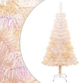 Árbol Navidad artificial puntas iridiscentes PVC blanco 150 cm