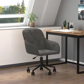 Drehbarer Bürostuhl aus dunkelgrauem Samt von vidaXL, Bürostühle - Ref: Foro24-344868, Preis: 87,47 €, Rabatt: %