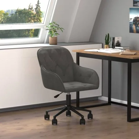 Dark Gray Velvet Swivel Office Chair by vidaXL, Office chairs - Ref: Foro24-344868, Price: 85,53 €, Discount: %