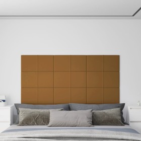 Paneles de pared 12 uds terciopelo marrón 60x30 cm 2,16 m²