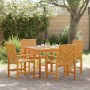 Conjunto de Comedor de Jardín 5 pcs Marrón 90 x 90 x 74 cm