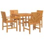 Conjunto de Comedor de Jardín 5 pcs Marrón 90 x 90 x 74 cm