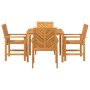 Conjunto de Comedor de Jardín 5 pcs Marrón 90 x 90 x 74 cm