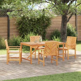 Conjunto de Comedor de Jardín 5 pcs Marrón 150 x 90 x 74 cm