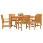 Conjunto de Comedor de Jardín 7 pcs Marrón 150 x 90 x 74 cm