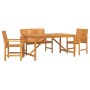 Conjunto de Comedor de Jardín 4 pcs Marrón 150 x 90 x 74 cm