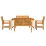 Conjunto de Comedor de Jardín 5 pcs Marrón 150 x 90 x 74 cm