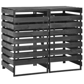 Cobertizo doble cubos basura madera pino pintada 140x75x121cm