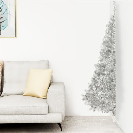Half artificial Christmas tree and silver PVC support 240 cm by vidaXL, Christmas trees - Ref: Foro24-344699, Price: 61,00 €,...