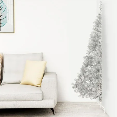 Half artificial Christmas tree and silver PVC support 240 cm by vidaXL, Christmas trees - Ref: Foro24-344699, Price: 60,09 €,...
