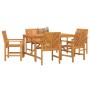Conjunto de Comedor de Jardín 6 pcs Marrón 150 x 90 x 74 cm