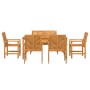Conjunto de Comedor de Jardín 6 pcs Marrón 150 x 90 x 74 cm