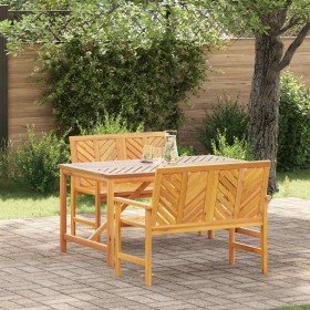 Conjunto de Comedor de Jardín 3 pcs Marrón 150 x 90 x 74 cm