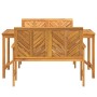 Conjunto de Comedor de Jardín 3 pcs Marrón 150 x 90 x 74 cm
