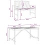 Conjunto de Comedor de Jardín 3 pcs Marrón 150 x 90 x 74 cm