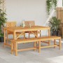 Conjunto de Comedor de Jardín 4 pcs Marrón 150 x 90 x 74 cm