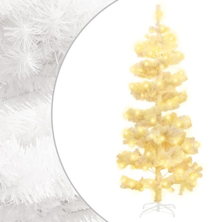 Árbol de Navidad espiral con soporte y LEDs blanco PVC 150 cm