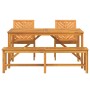 Conjunto de Comedor de Jardín 4 pcs Marrón 150 x 90 x 74 cm