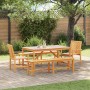 Conjunto de Comedor de Jardín 5 pcs Marrón 150 x 90 x 74 cm