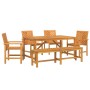 Conjunto de Comedor de Jardín 6 pcs Marrón 150 x 90 x 74 cm