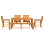 Conjunto de Comedor de Jardín 6 pcs Marrón 150 x 90 x 74 cm