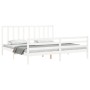 Weißer Massivholzbettrahmen mit Kopfteil 200x200 cm von vidaXL, Betten und Lattenroste - Ref: Foro24-3193812, Preis: 155,38 €...