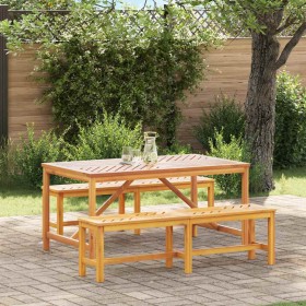 Conjunto de Comedor de Jardín 3 pcs Marrón 150 x 90 x 74 cm