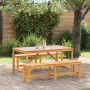 Conjunto de Comedor de Jardín 3 pcs Marrón 150 x 90 x 74 cm